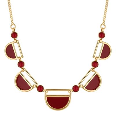 Red multi shape necklace
